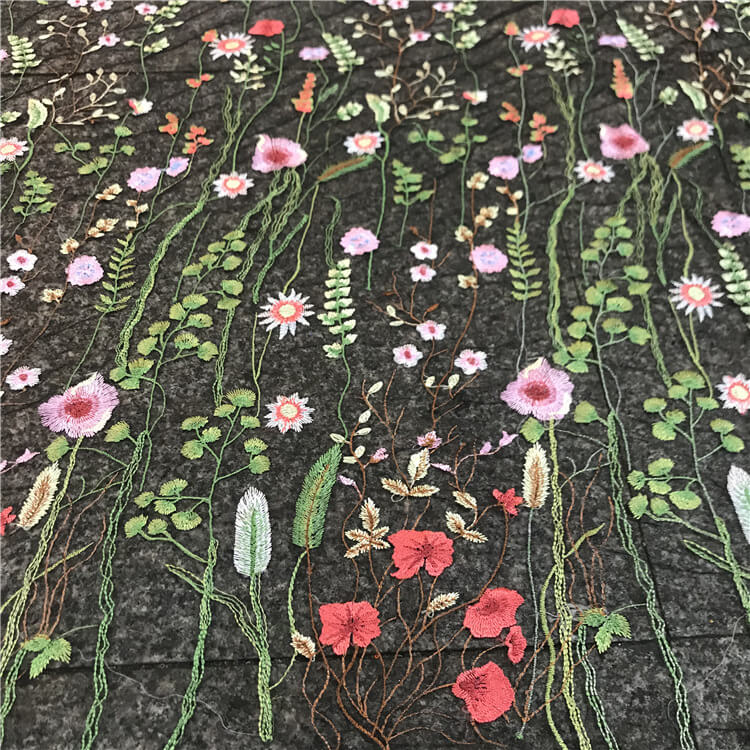 Embroidered Fabric Dress Evening Polyester for Women's Wear Wholesale 14